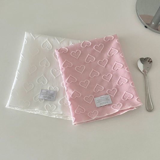 Heart Jacquard Kitchen Drying Mat