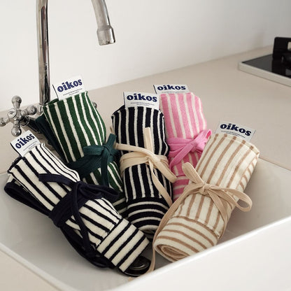 Striped Cotton Apron & Oven Mitt Set