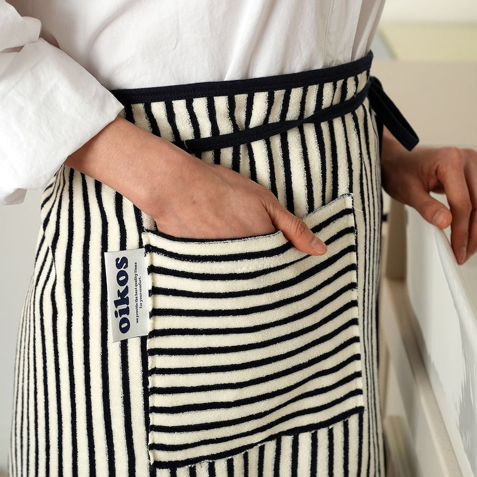 Striped Cotton Apron & Oven Mitt Set