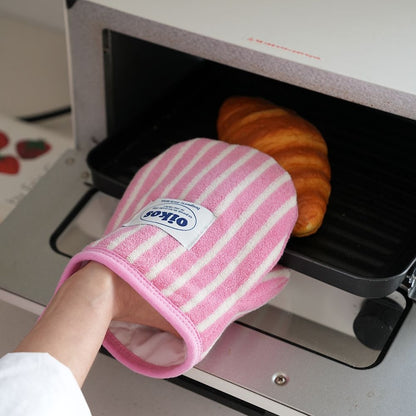 Striped Cotton Apron & Oven Mitt Set