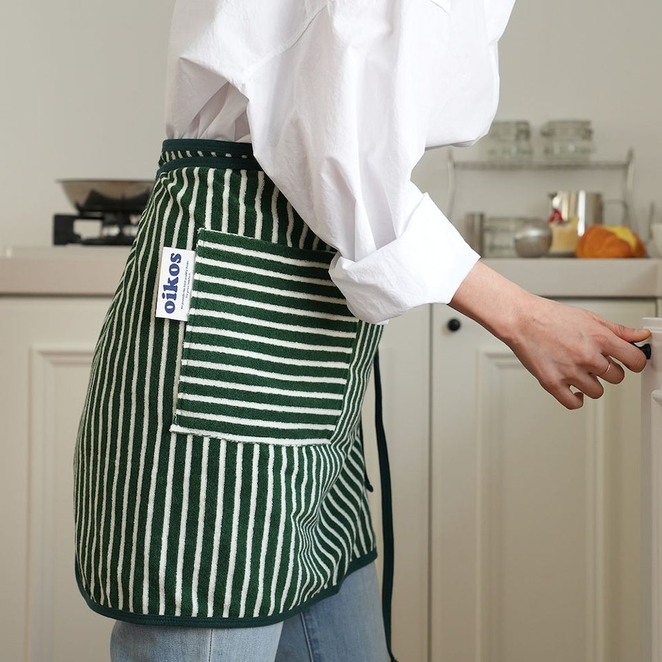 Striped Cotton Apron & Oven Mitt Set