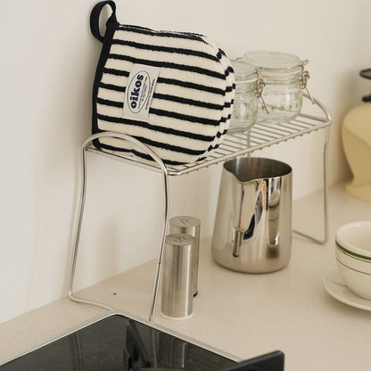 Striped Cotton Apron & Oven Mitt Set