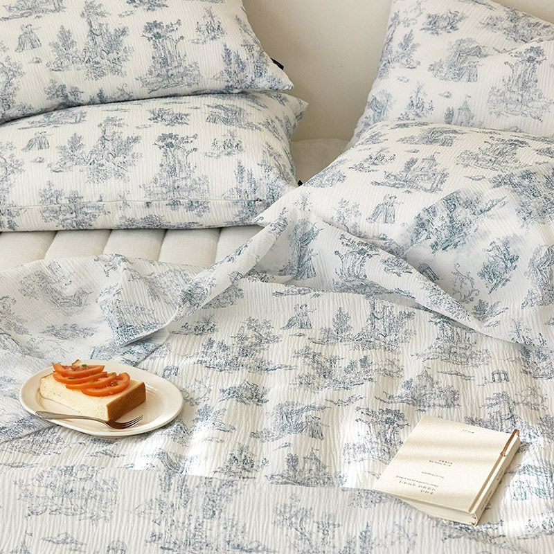 Summer Romance Seersucker Light Blanket + Pillowcase Set