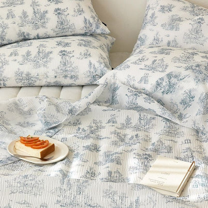 Summer Romance Seersucker Light Blanket + Pillowcase Set