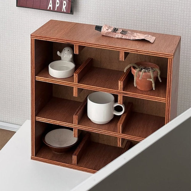 Ogre Vintage Countertop Mug & Cup Storage Cabinet - close up