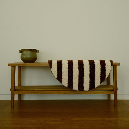 Mocha Stripe Half-Moon Accent Mat