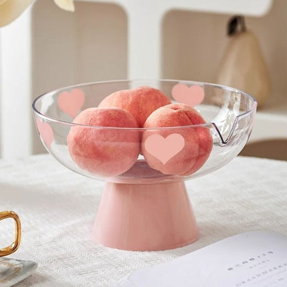 Pink Heart Self-Draining Fruit Bowl