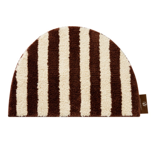Mocha Stripe Half-Moon Accent Mat