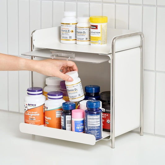 White Sliding Door Metal Storage Cabinet