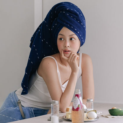 Denim Stitch Oversized Beach Bath Towel
