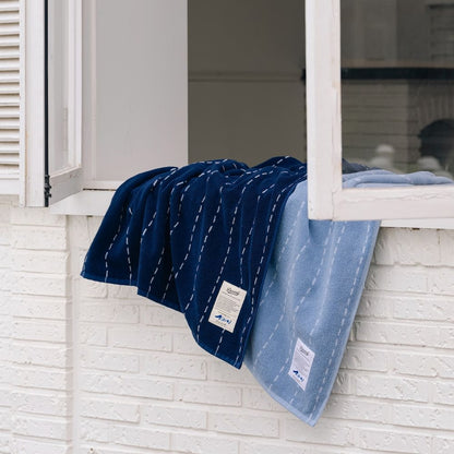 Denim Stitch Oversized Beach Bath Towel