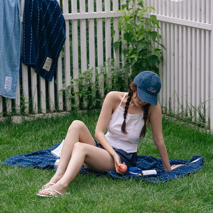 Denim Stitch Oversized Beach Bath Towel
