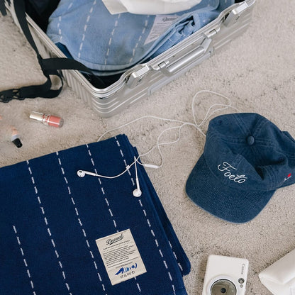 Denim Stitch Oversized Beach Bath Towel