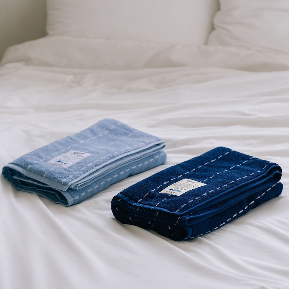 Denim Stitch Oversized Beach Bath Towel