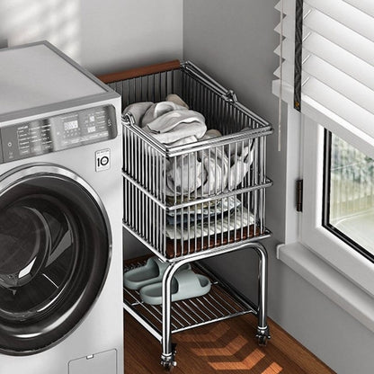 Pantry Gap Rolling Storage Cart in Wood & Steel