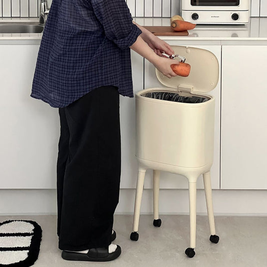 One-Touch Trash Can with Long Legs