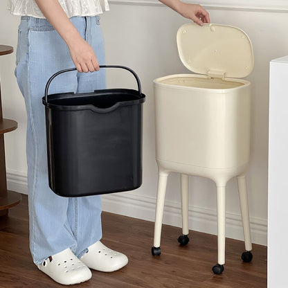 One-Touch Trash Can with Long Legs - close up