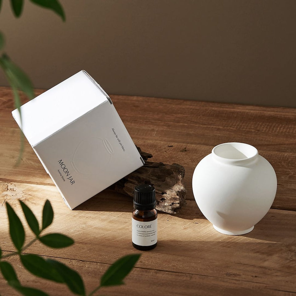 Moon Jar Stone Diffuser Set with Coaster