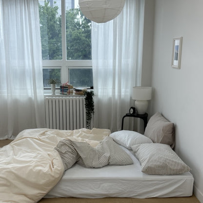 Brown Stripe Reversible Duvet Cover