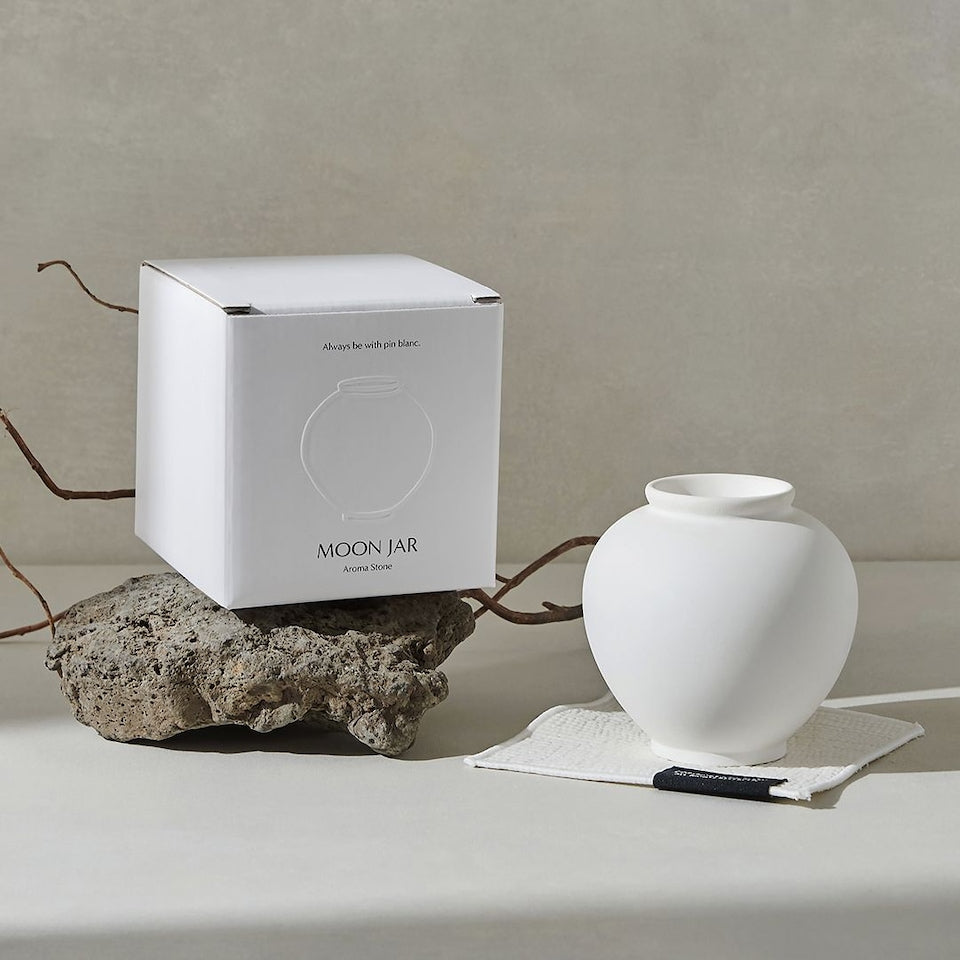 Moon Jar Stone Diffuser Set with Coaster
