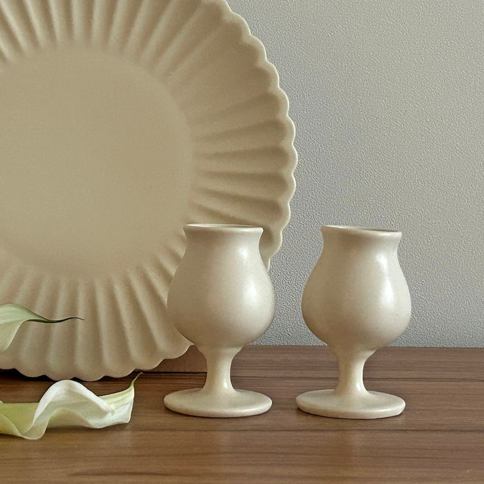 Yunseol Hwa Soju Cup & Plate Gift Set (4-Piece)