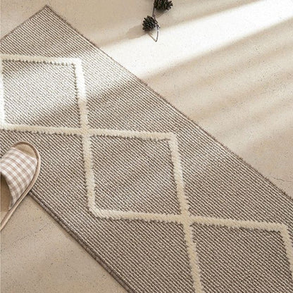 Wool Touch Diamond Sisal Look Kitchen Mat