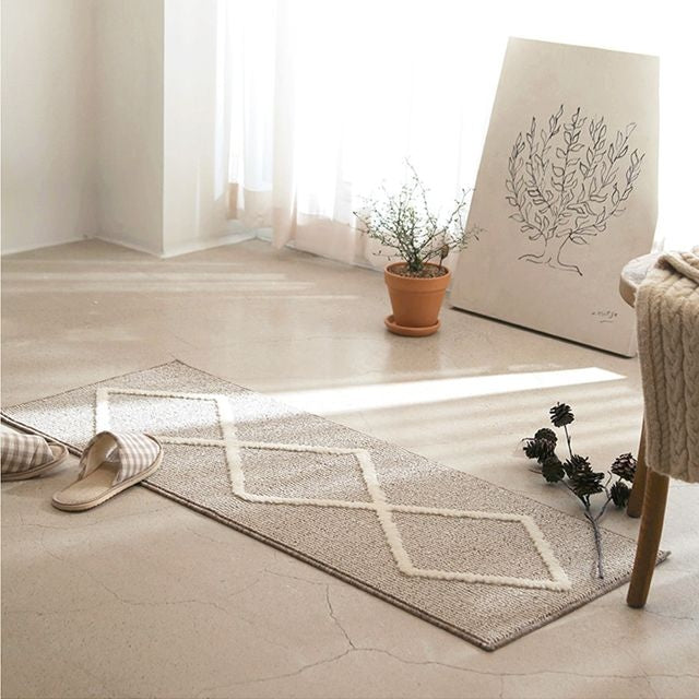 Wool Touch Diamond Sisal Look Kitchen Mat