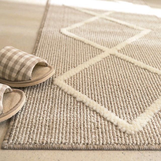 Wool Touch Diamond Sisal Look Kitchen Mat