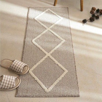 Wool Touch Diamond Sisal Look Kitchen Mat