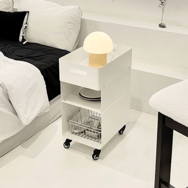 Ferox Steel Mid-Century Rolling Drawer Cart