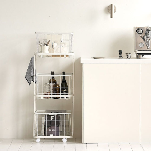 Dove 4-Frame 3-Tier Rolling Laundry Basket Trolley