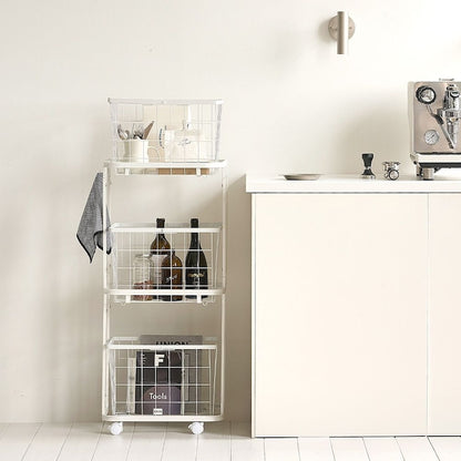 Dove 4-Frame 3-Tier Rolling Laundry Basket Trolley