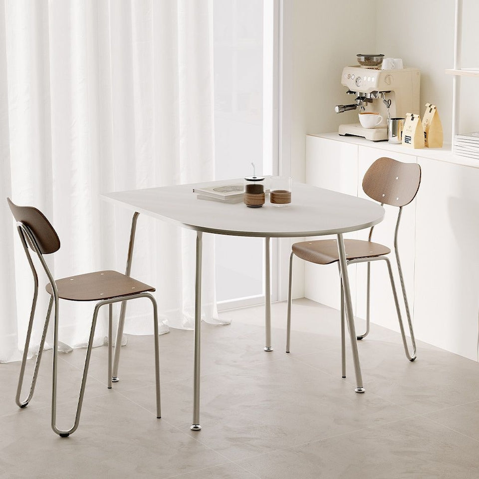 Chrome Half-Oval Mid-Century Table
