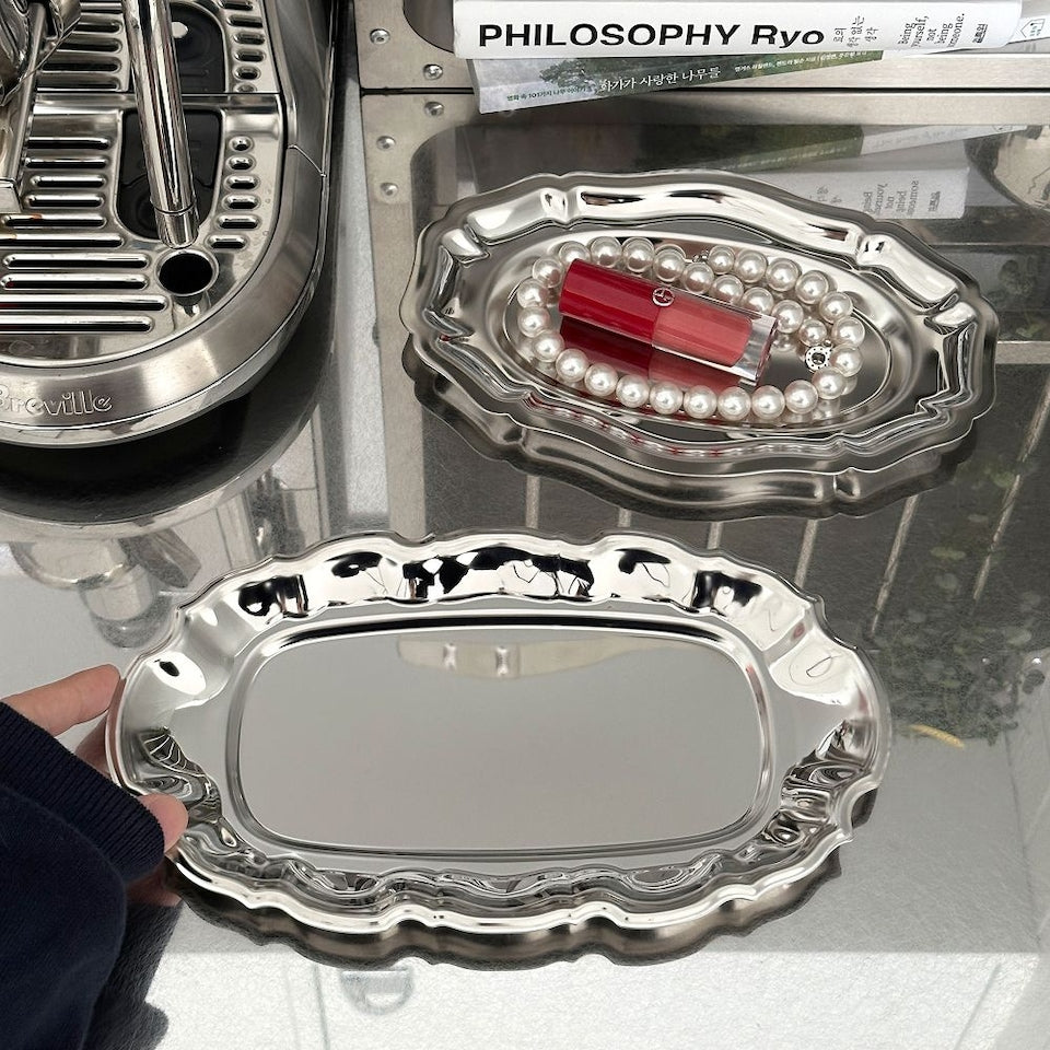 Gothic Ruffle Stainless Steel Tray