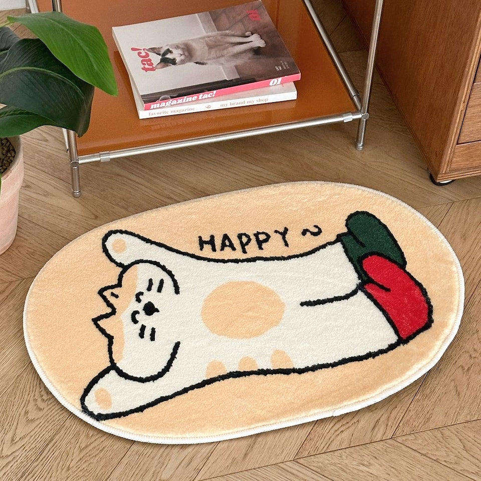 Minimal Cat Non-Slip Accent Mat