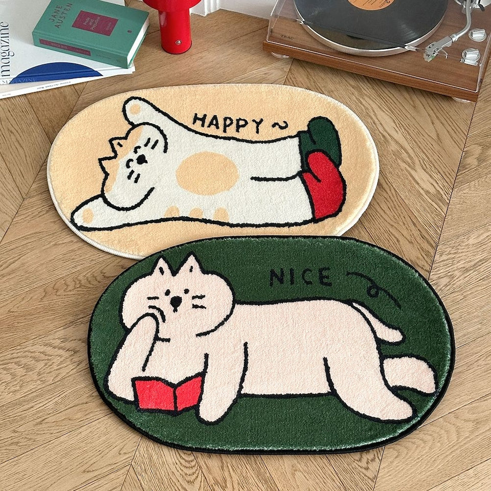 Minimal Cat Non-Slip Accent Mat