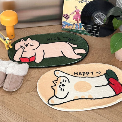 Minimal Cat Non-Slip Accent Mat