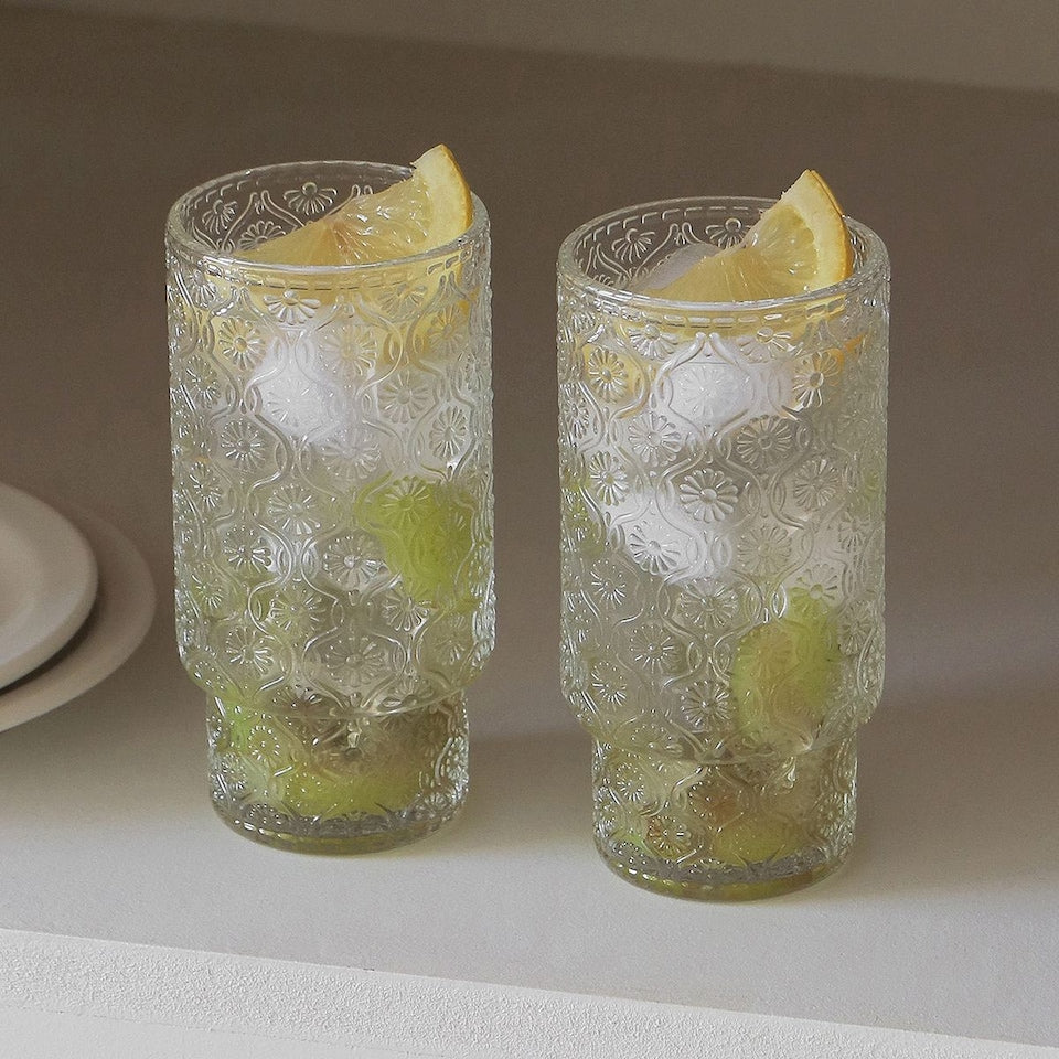 Daisy Stackable Highball Glasses 11.8 fl oz (350 ml), 2P