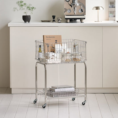Minimal Rolling Wire Storage Cart