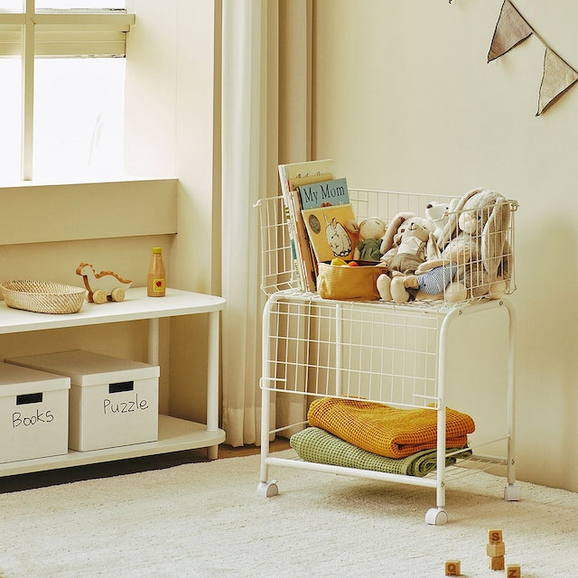 Minimal Rolling Wire Storage Cart