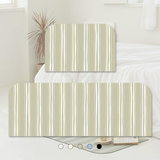 Washable Stripe Diatomite Shape Bath Mat