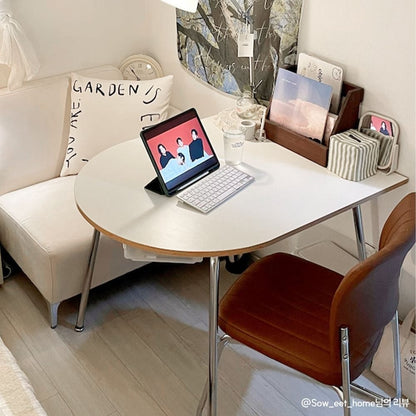 Chrome Half-Oval Mid-Century Table