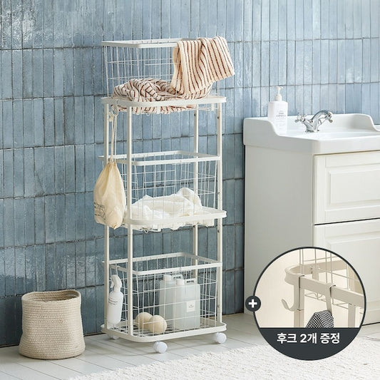 Dove 4-Frame 3-Tier Rolling Laundry Basket Trolley