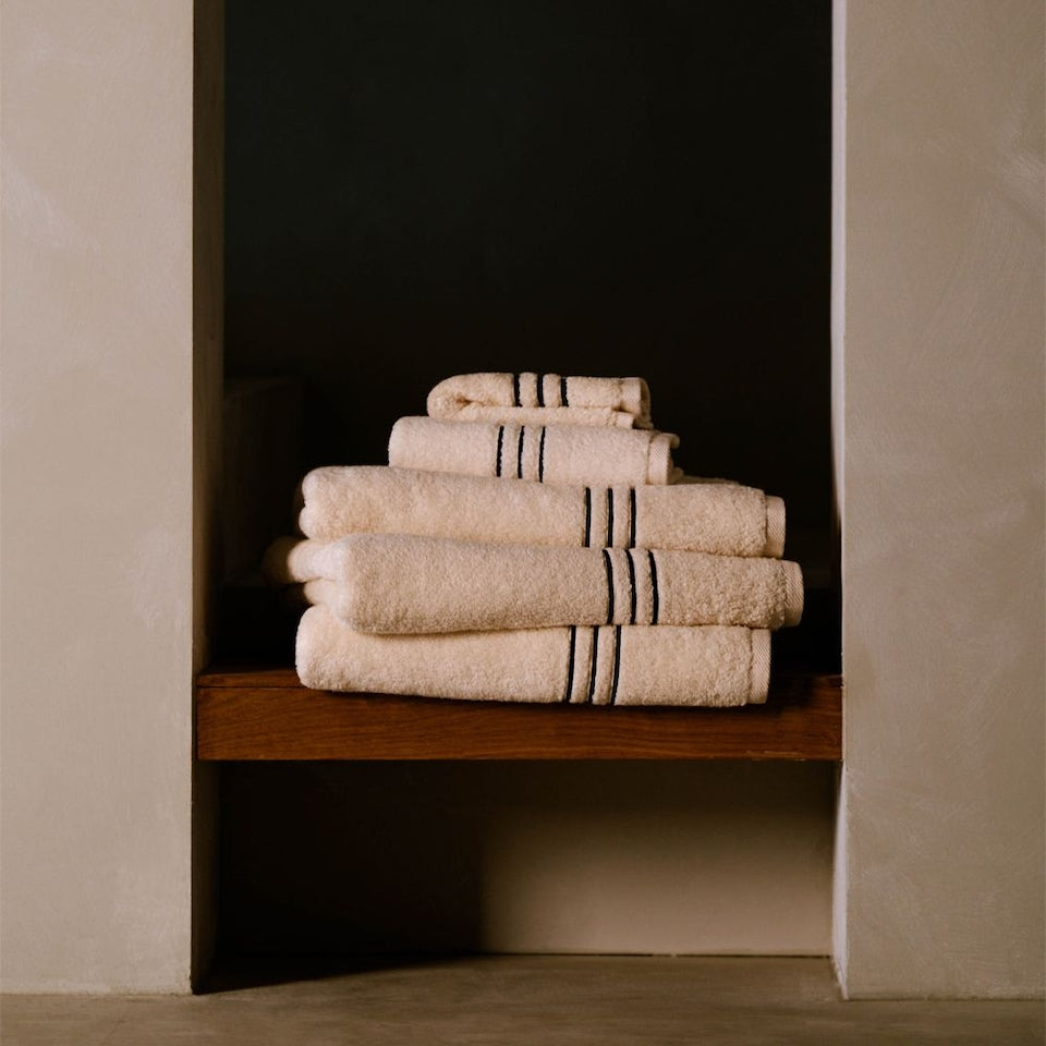 40s Combed Natural Cotton Stripe Towel