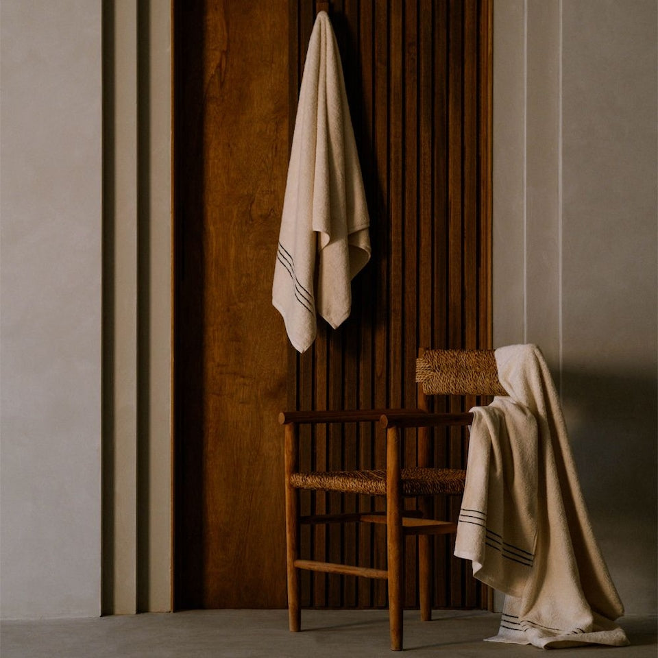 40s Combed Natural Cotton Stripe Towel