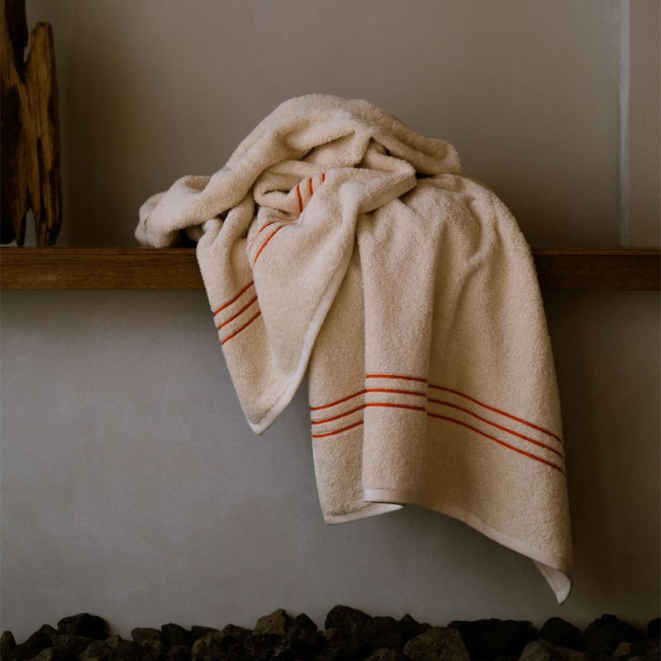 40s Combed Natural Cotton Stripe Towel