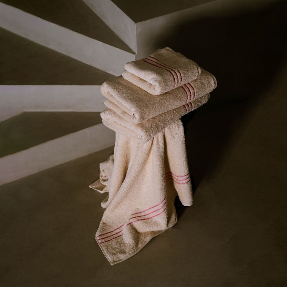 40s Combed Natural Cotton Stripe Towel