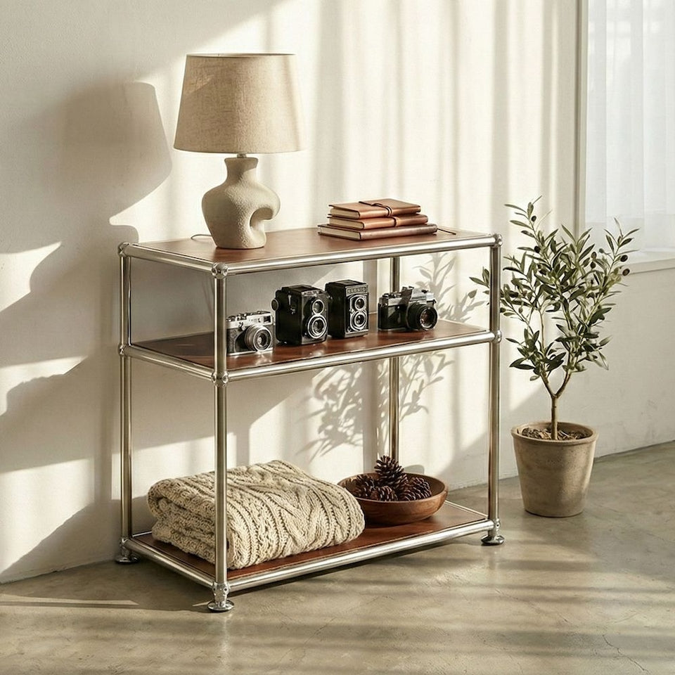 Mid-Century Birch 3-Tier Modular Shelf