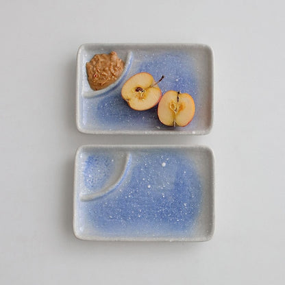 Blue Speckled Divided Plate