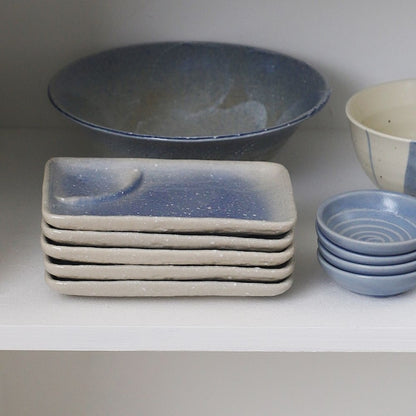 Blue Speckled Divided Plate